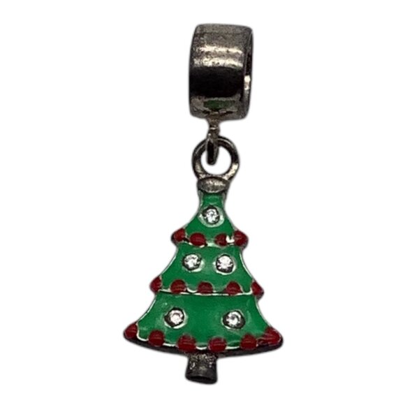 Christmas Tree Charm Pendant For European Style Bracelets Green Red Unisex - Picture 1 of 6